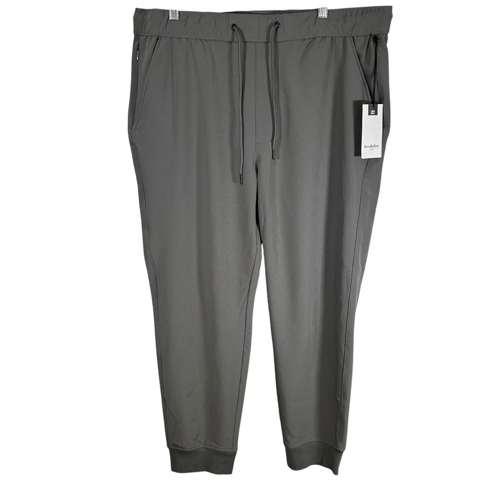 Goodfellow & Co Mens Tech Joggers Gray Recycled Stretch Active Pants Large NEW